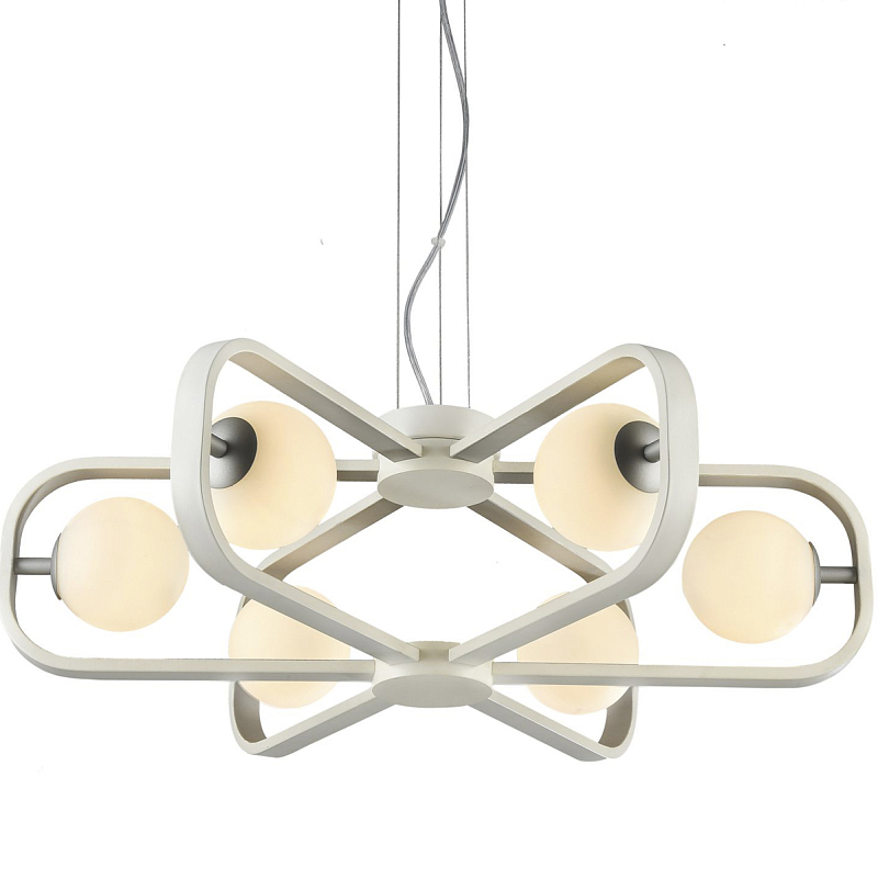 Люстра Michele Ball Chandelier Silver 6 Белый Серебряный Люстра Michele Ball Chandelier Silver 6 Белый Серебряный в Ижевске | Loft Concept