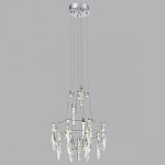 Люстра подвесная из металла с хрустальными подвесками прозрачного цвета Quasar 41 варинант исполнения - 12 | Loft Concept в Ижевске