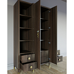Большой шкаф с витриной Elsa Dreams Walnut варинант исполнения - 3 | Loft Concept в Ижевске