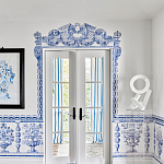 Обои ручная роспись Porto by Alessandra Branca Original colourway on dyed paper варинант исполнения - 2 | Loft Concept в Ижевске