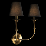 Бра с металлическим основанием бронзового цвета и 2-мя черными конусовидными абажурами Dignity варинант исполнения - 2 | Loft Concept в Ижевске