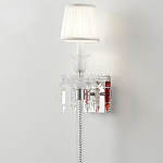 Бра с белым текстильным абажуром и хрустальными подвесками с декоративной кисточкой Lustre Reverie варинант исполнения - 4 | Loft Concept в Ижевске