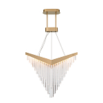 Люстра золотого цвета в форме галочки с каскадом длинных прозрачных трубок Eurofase варинант исполнения - 2 | Loft Concept в Ижевске