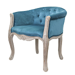 Кресло низкое в стиле прованс Louis French Armchair blue velour варинант исполнения - 3 | Loft Concept в Ижевске