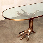 Обеденный стол с фигурным декором бронзового цвета Dichotomy racetrack варинант исполнения - 1 | Loft Concept в Ижевске