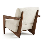 Кресло с обивкой из белого букле Armchair White Boucle варинант исполнения - 2 | Loft Concept в Ижевске