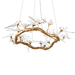 Люстра подвесная с прозрачными стеклянными птичками на ветвях Диаметр 100 см Serip Voa варинант исполнения - 8 | Loft Concept в Ижевске