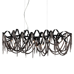 Люстра подвесная линейная с переплетенными металлическими лентами и цепочками Atlantis Chain варинант исполнения - 1 | Loft Concept в Ижевске