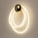 Бра с круглым золотистым основанием и белыми изогнутыми световыми линиями Luke Lampco Tracer Lamp варинант исполнения - 2 | Loft Concept в Ижевске