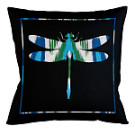 Подушка декоративная стрекоза сине-зеленая Ikat Pattern варинант исполнения - 1 | Loft Concept в Ижевске