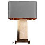 Настольная лампа с основанием из натурального камня c серым прямоугольным абажуром Lapis Tiburtinus варинант исполнения - 3 | Loft Concept в Ижевске