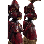 Комплект из 2-х деревянных статуэток Asmat Wooden Statuettes Dark Red варинант исполнения - 3 | Loft Concept в Ижевске