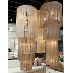 Люстра круглая трехъярусная из бахромы Milk Gradient Braided Fringe варинант исполнения - 2 | Loft Concept в Ижевске