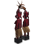 Комплект из 2-х деревянных статуэток Asmat Wooden Statuettes Dark Red варинант исполнения - 2 | Loft Concept в Ижевске