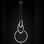 Люстра подвесная светодиодная с 3-мя кольцами Bronze Ring Chandelier варинант исполнения - 1 | Loft Concept в Ижевске