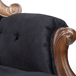 Кресло с мягкой обивкой из черного велюра на 4-х деревянных ножках Evelyn Classical Armchair варинант исполнения - 5 | Loft Concept в Ижевске