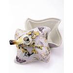 Шкатулка фиолетового цвета с рисунком бабочек и крышкой с фигуркой птицы на ветке Eden Garden варинант исполнения - 6 | Loft Concept в Ижевске