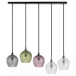 Подвесной светильник каскадный с 5-ю фактурными стеклянными плафонами Cascade with Relief Lampshades варинант исполнения - 1 | Loft Concept в Ижевске