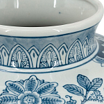 Ваза округлой формы белого цвета с синим растительным узором Blue & White Ornament  варинант исполнения - 3 | Loft Concept в Ижевске