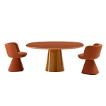 Обеденный стол оранжевый с тонкой столешницей и основанием в виде конуса Viola варинант исполнения - 2 | Loft Concept в Ижевске