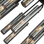 Люстра со стеклянными цилиндрическими плафонами Luminous Cylinders Smoky варинант исполнения - 5 | Loft Concept в Ижевске