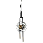 Подвесной светильник черного цвета с прозрачным стеклянным плафоном и золотистой центральной вставкой Virelia  варинант исполнения - 1 | Loft Concept в Ижевске