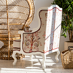 Кресло из массива бука бежевое с растительным орнаментом Raffael Beige Floral Armchair варинант исполнения - 11 | Loft Concept в Ижевске