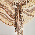 Овальный Современный Гобелен Абстракция в бежевых тонах Shallow варинант исполнения - 2 | Loft Concept в Ижевске