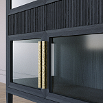 Витрина Primo со стеклянными фасадами и 2 ящиками Черный дуб варинант исполнения - 5 | Loft Concept в Ижевске