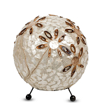 Настольная лампа из перламутра на металлическом каркасе Indonesian Ball варинант исполнения - 2 | Loft Concept в Ижевске