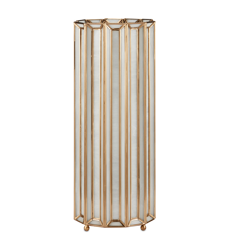 Настольная лампа в форме цилиндра фактурная Soft Glow Lamps Молочный Латунь в Ижевске | Loft Concept 