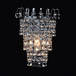 Бра настенное цвета хром с прозрачными квадратными хрустальными подвесками Crystal Regena варинант исполнения - 2 | Loft Concept в Ижевске