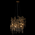 Подвесная люстра в виде ветвей деревьев золотого цвета с прозрачными подвесками-каплями 8 и 14 ламп Droplet Chandelier варинант исполнения - 3 | Loft Concept в Ижевске
