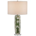 Настольная лампа керамическая с кремовым абажуром Scenic Column варинант исполнения - 4 | Loft Concept в Ижевске