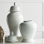 Ваза белая с крышкой однотонная Chinoiserie Ceramics варинант исполнения - 3 | Loft Concept в Ижевске
