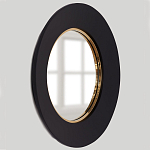 Чёрное настенное зеркало с золотым кантом Porunalia варинант исполнения - 1 | Loft Concept в Ижевске