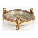 Чаша фарфоровая на бронзовых ножках в виде ангелов Porcelain Angels of Paradise варинант исполнения - 2 | Loft Concept в Ижевске