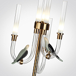 Торшер с 2-мя фигурками птиц на изогнутых прозрачных трубках Ganthea варинант исполнения - 3 | Loft Concept в Ижевске