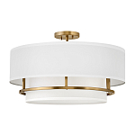 Потолочный светильник с двухслойным белым текстильным абажуром Hinkley варинант исполнения - 1 | Loft Concept в Ижевске