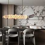 Подвесной светильник с фигурными элементами из белого алебастра Cryptocrystalline Stone варинант исполнения - 9 | Loft Concept в Ижевске