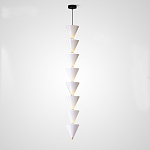 Подвесной светильник светодиодный в виде ряда белых металлических конусов  Herringbone варинант исполнения - 4 | Loft Concept в Ижевске