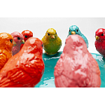 Декоративное дизайнерское блюдо разноцветные попугаи  варинант исполнения - 3 | Loft Concept в Ижевске