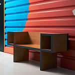 Дизайнерская скамейка  Canton  Beech and Black Bench варинант исполнения - 6 | Loft Concept в Ижевске