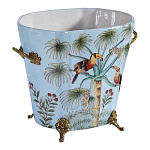 Кашпо из голубого фарфора с бронзовыми элементами Blue Garden варинант исполнения - 3 | Loft Concept в Ижевске