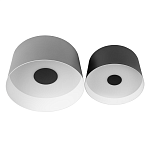 Потолочный светильник с 2-мя цилиндрическими абажурами серого и черного цвета Urban Dome варинант исполнения - 1 | Loft Concept в Ижевске