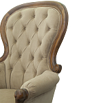 Кресло с мягкой обивкой из светло-коричневого велюра на 4-х деревянных ножках Evelyn Classical Armchair варинант исполнения - 5 | Loft Concept в Ижевске