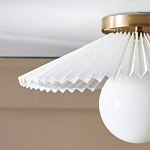 Потолочный светильник с белым плиссированным абажуром Headquarters варинант исполнения - 3 | Loft Concept в Ижевске