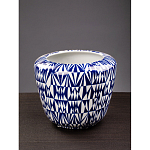 Кашпо с орнаментом в сочетании белого и синего цвета Artistic Flowerpot варинант исполнения - 3 | Loft Concept в Ижевске