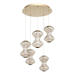 Люстра светодиодная с стеклянными волнообразными плафонами Amphora of Light варинант исполнения - 3 | Loft Concept в Ижевске