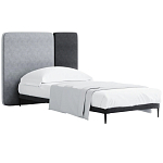 Кровать с большим мягким изголовьем Unity Grey Bed варинант исполнения - 3 | Loft Concept в Ижевске